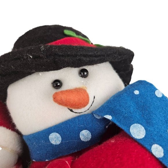 St Nicholas Square Plush Snowman Couple Sleigh Holly Candy Cane Christmas Decor - Picture 4 of 10